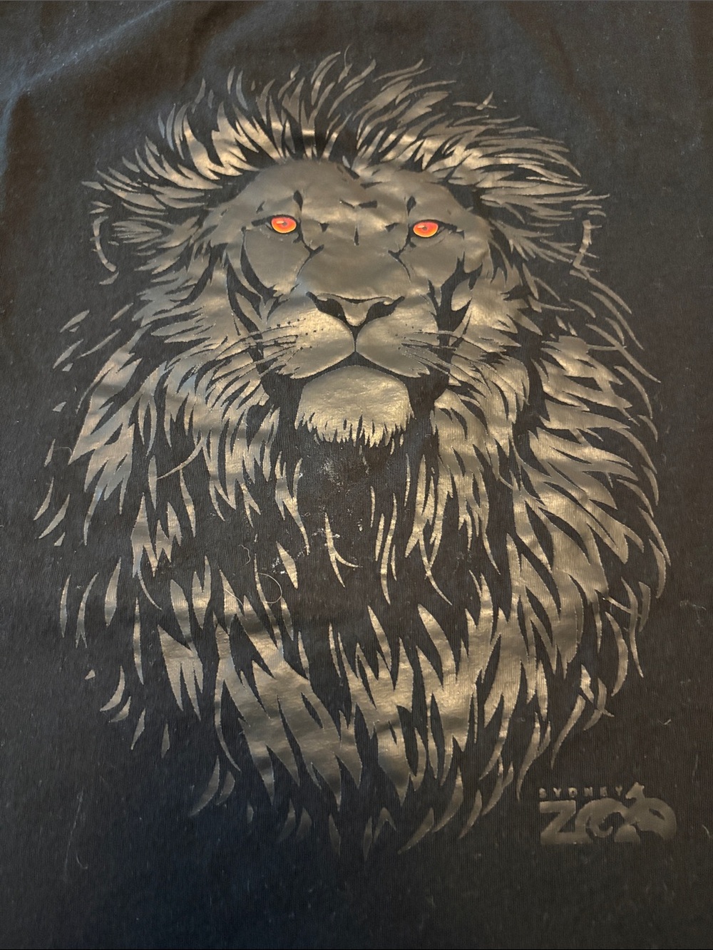 Moon Collection Black Lion Print with Red Eyes